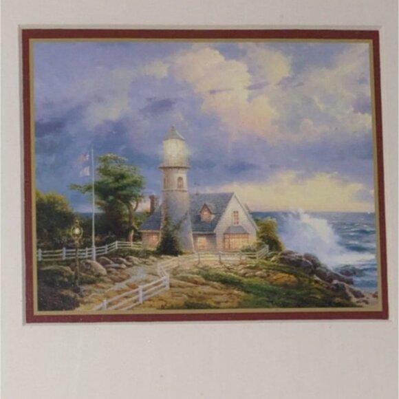 Thomas Kinkade Lighthouse Prints 10x8 Certificate of Authenticity costal sea - Picture 8 of 16